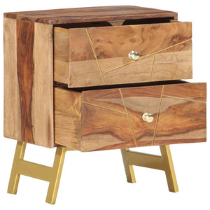 vidaXL Nightstand Storage Bedside Table for Home Bedroom Solid Wood Mango-5