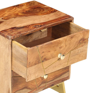 vidaXL Nightstand Storage Bedside Table for Home Bedroom Solid Wood Mango-7