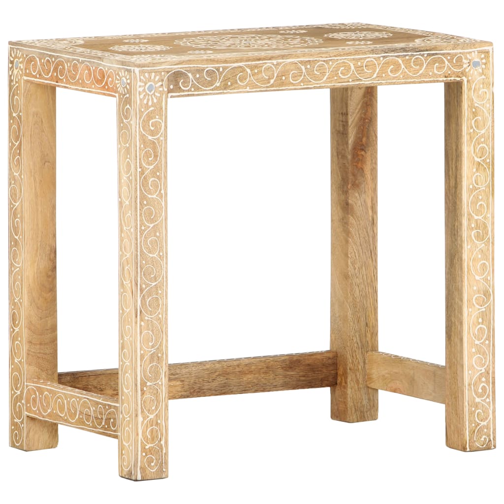 vidaXL 2 Piece Hand-painted Side Table Set Solid Mango Wood-3