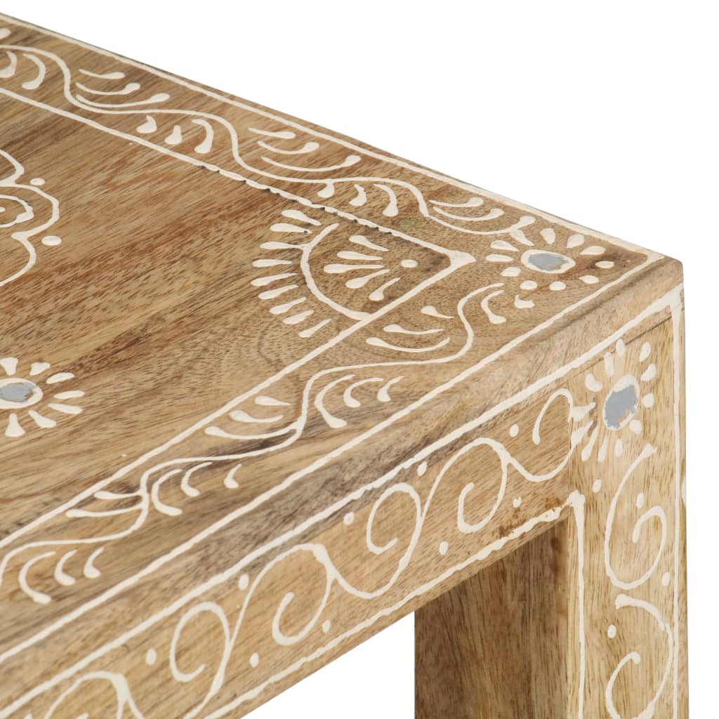vidaXL 2 Piece Hand-painted Side Table Set Solid Mango Wood-4