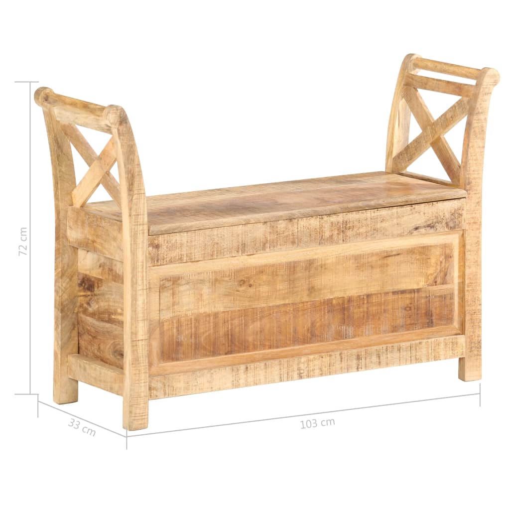 vidaXL Hall Bench 40.6"x13"x28.3" Solid Mango Wood-5