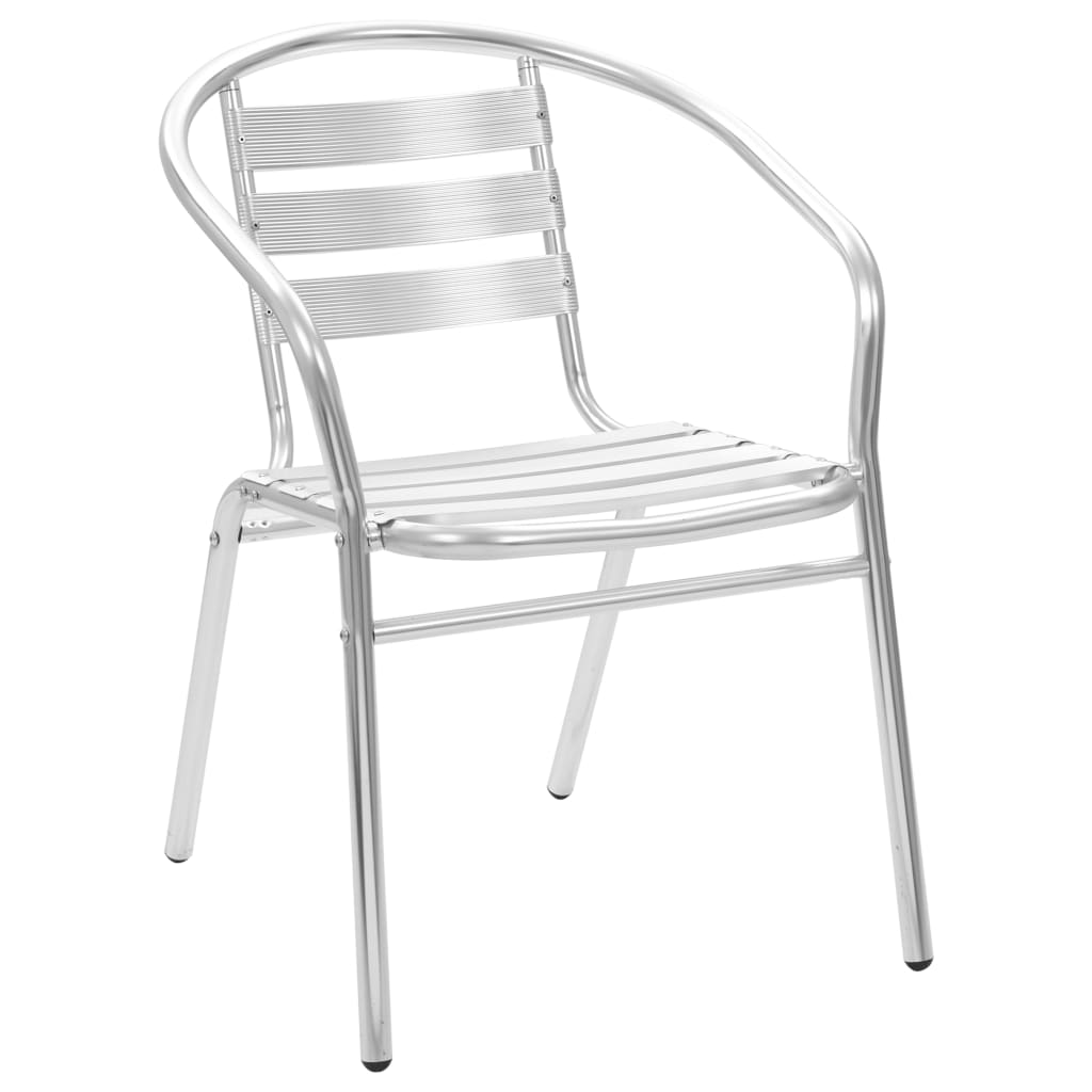 vidaXL Stackable Patio Chairs Outdoor Chair with Triple Slat Back Aluminum-3