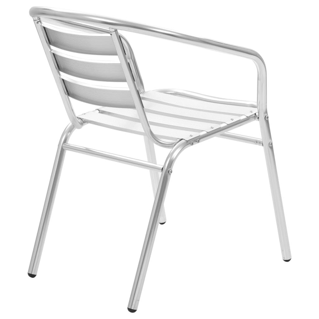 vidaXL Stackable Patio Chairs Outdoor Chair with Triple Slat Back Aluminum-8