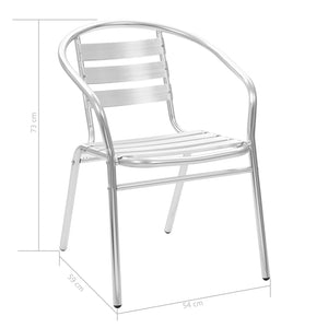 vidaXL Stackable Patio Chairs Outdoor Chair with Triple Slat Back Aluminum-4