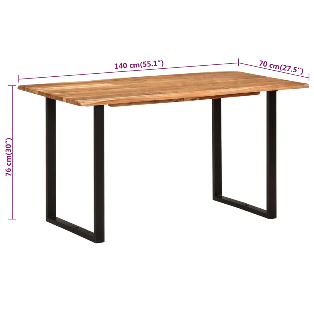 vidaXL Dining Table 43.3"x19.7"x29.9" Solid Wood Acacia-1