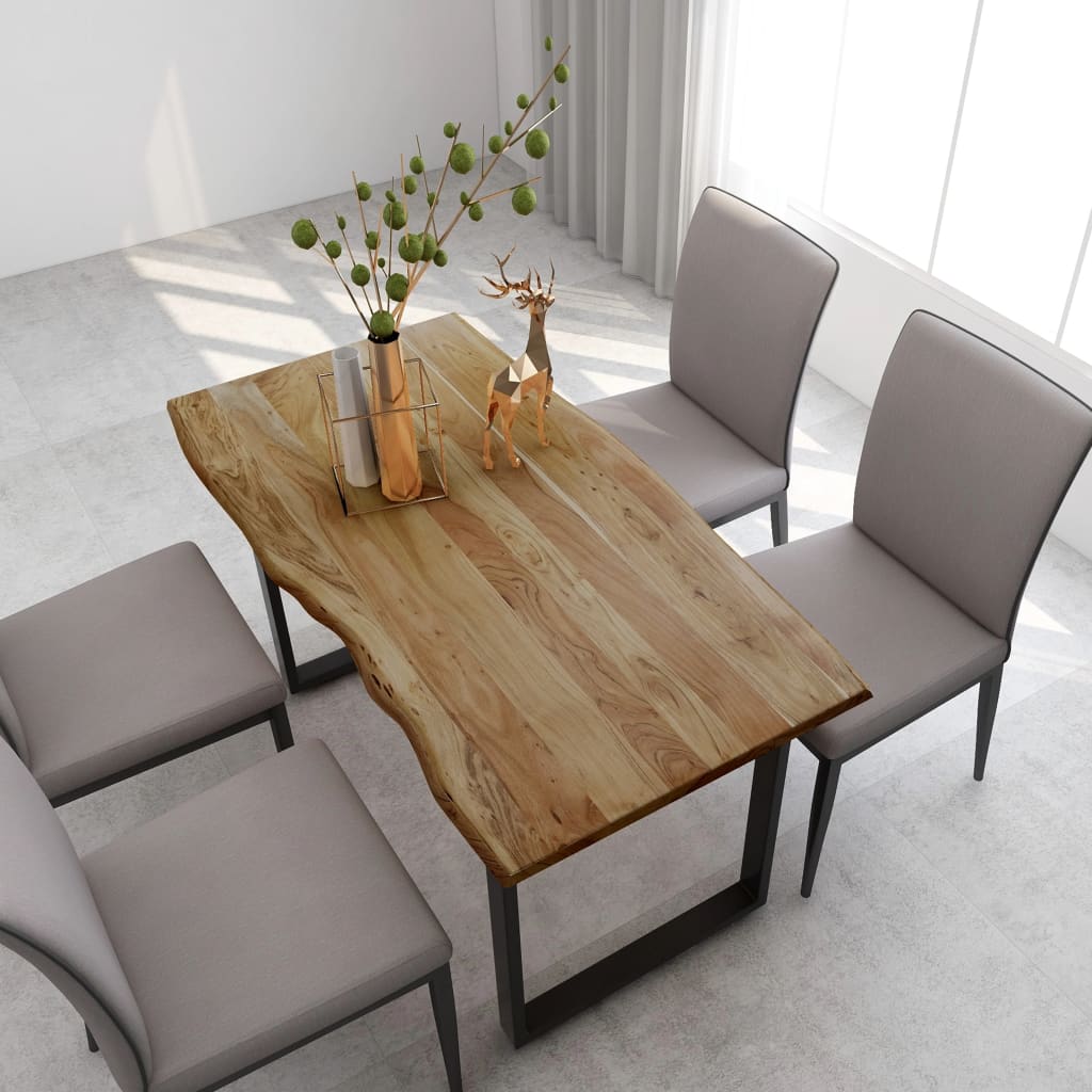 vidaXL Dining Table 43.3"x19.7"x29.9" Solid Wood Acacia-14