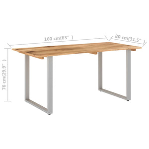 vidaXL Dining Table 43.3"x19.7"x29.9" Solid Wood Acacia-7