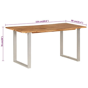 vidaXL Dining Table 43.3"x19.7"x29.9" Solid Wood Acacia-51