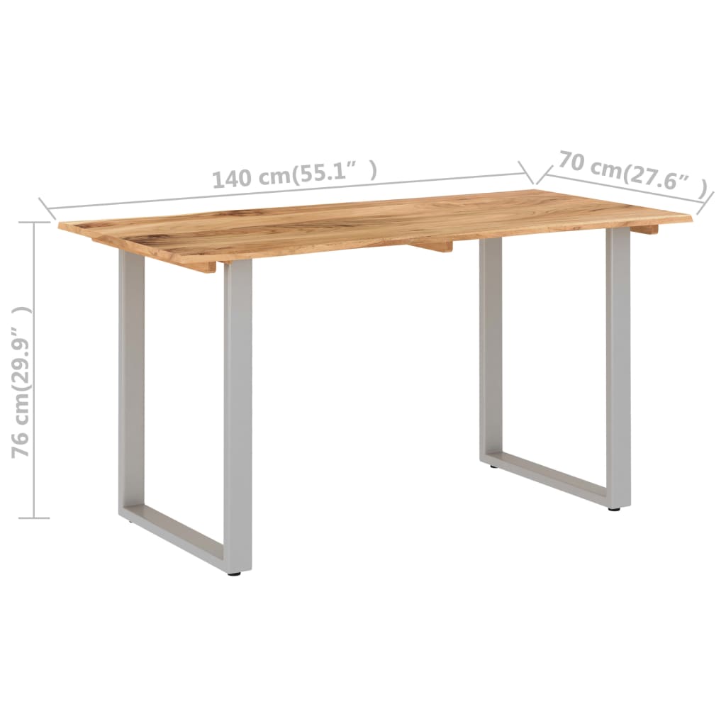 vidaXL Dining Table 43.3"x19.7"x29.9" Solid Wood Acacia-25