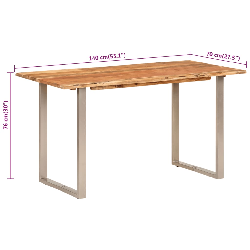 vidaXL Dining Table 43.3"x19.7"x29.9" Solid Wood Acacia-65