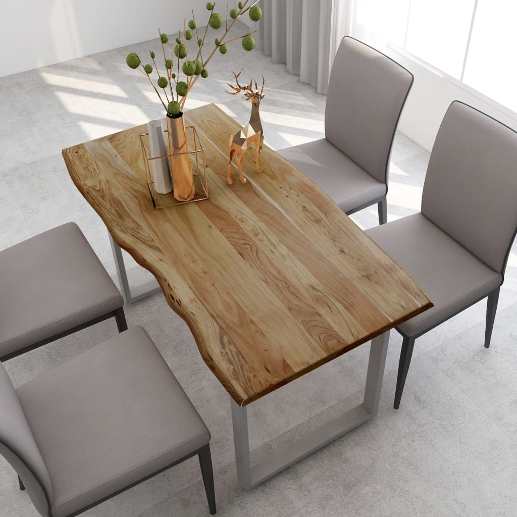 vidaXL Dining Table 43.3"x19.7"x29.9" Solid Wood Acacia-28