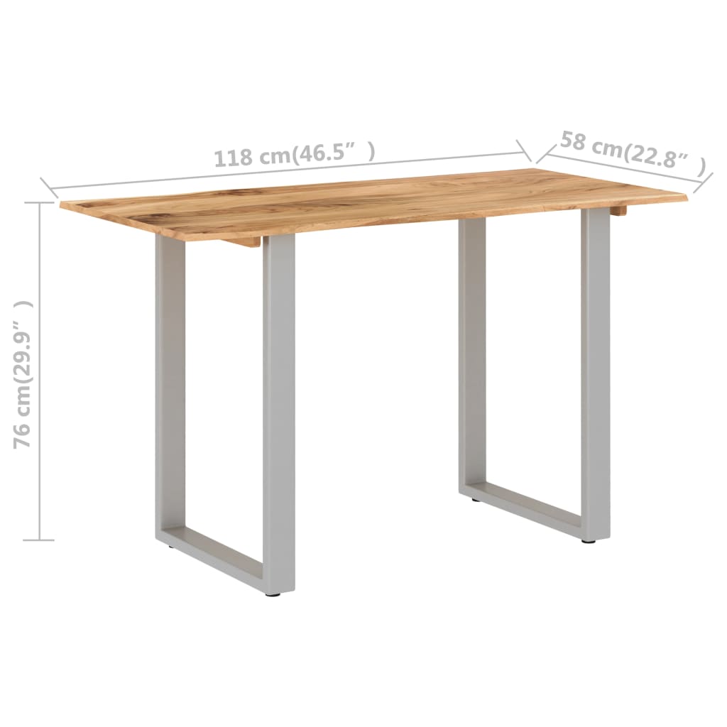 vidaXL Dining Table 43.3"x19.7"x29.9" Solid Wood Acacia-50