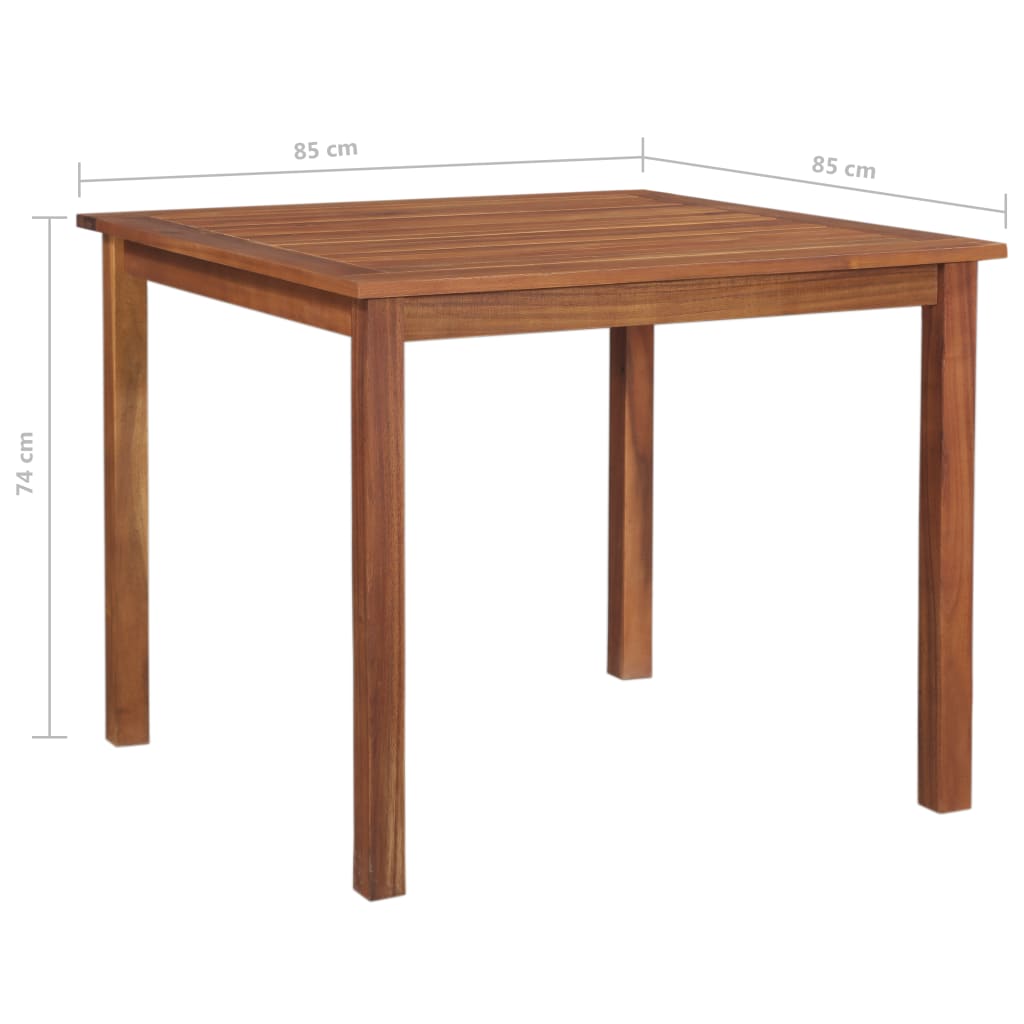 vidaXL Outdoor Dining Table Patio Table with Umbrella Hole Solid Acacia Wood-2