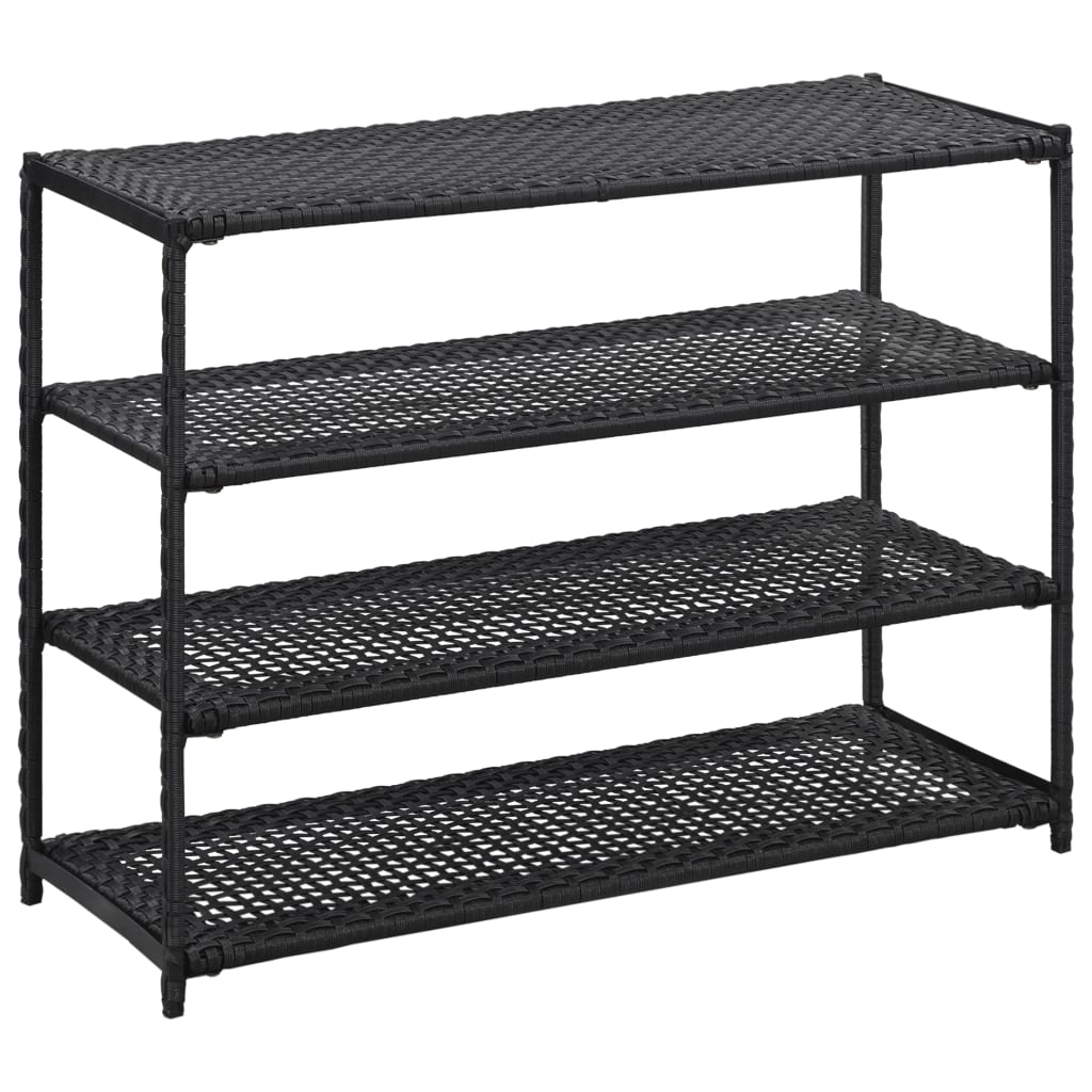 vidaXL Shoe Rack Shoe Storage Organizer Shoe Shelf Holder Entryway Poly Rattan-0