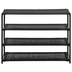 vidaXL Shoe Rack Shoe Storage Organizer Shoe Shelf Holder Entryway Poly Rattan-2