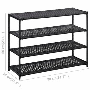 vidaXL Shoe Rack Shoe Storage Organizer Shoe Shelf Holder Entryway Poly Rattan-8