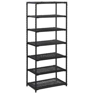 vidaXL Shoe Rack Shoe Storage Organizer Shoe Shelf Holder Entryway Poly Rattan-9