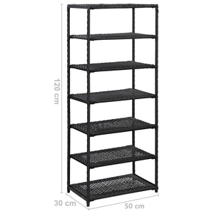 vidaXL Shoe Rack Shoe Storage Organizer Shoe Shelf Holder Entryway Poly Rattan-3