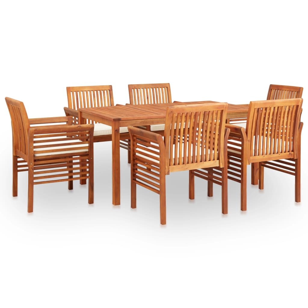 vidaXL 5 Piece Patio Dining Set with Cushions Solid Acacia Wood-23