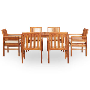 vidaXL 5 Piece Patio Dining Set with Cushions Solid Acacia Wood-24