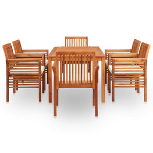 vidaXL 5 Piece Patio Dining Set with Cushions Solid Acacia Wood-25