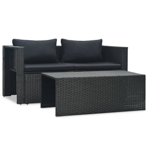 vidaXL Patio Furniture Set 6 Piece Sectional Sofa with Coffee Table Rattan-21