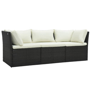 vidaXL Patio Lounge Set Garden Outdoor Sofa with Cushions 4 Piece PE Rattan-19