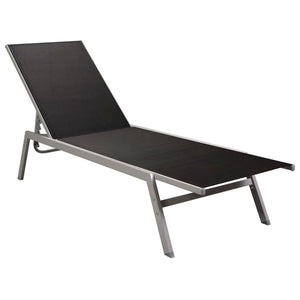 vidaXL Sun Lounger Steel and Textilene Black-1