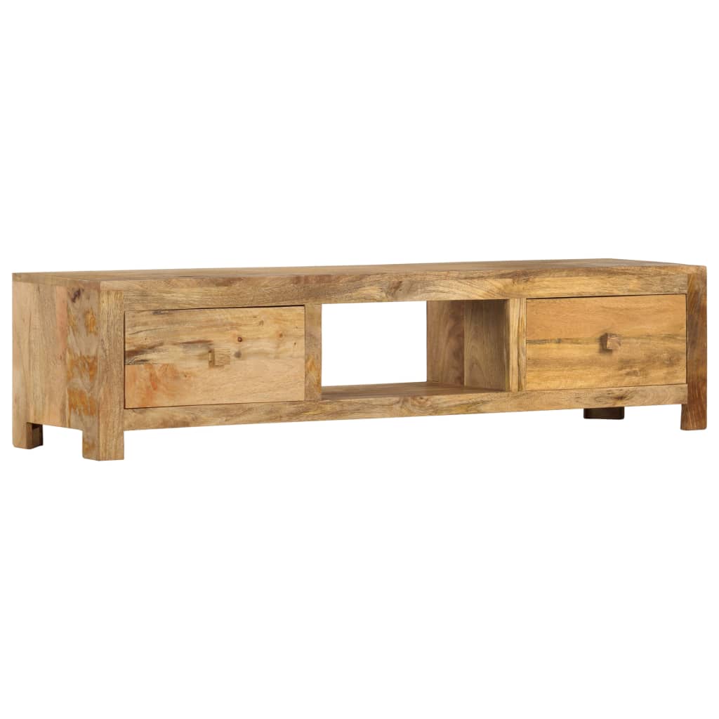 vidaXL TV Stand 55.1"x11.8"x12.6" Solid Wood Mango-1