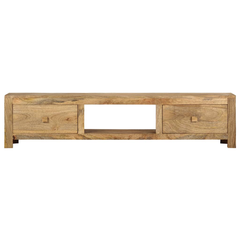 vidaXL TV Stand 55.1"x11.8"x12.6" Solid Wood Mango-2