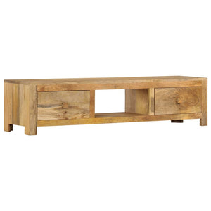 vidaXL TV Stand 55.1"x11.8"x12.6" Solid Wood Mango-0