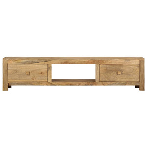 vidaXL TV Stand 55.1"x11.8"x12.6" Solid Wood Mango-2