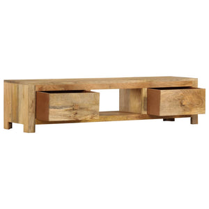 vidaXL TV Stand 55.1"x11.8"x12.6" Solid Wood Mango-4