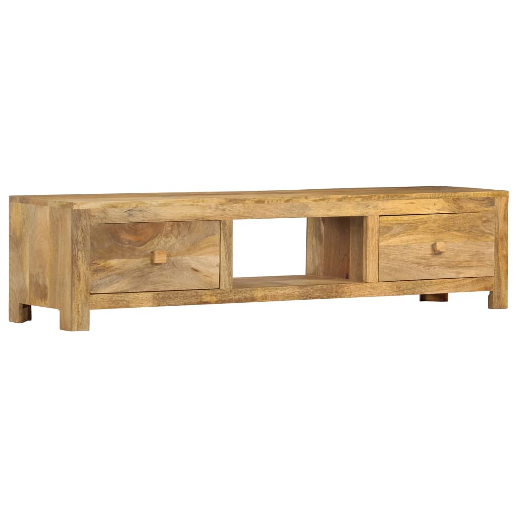 vidaXL TV Stand 55.1"x11.8"x12.6" Solid Wood Mango-9