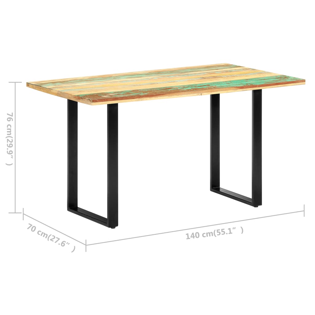 vidaXL Dining Table 55.1"x27.6"x29.9" Solid Reclaimed Wood-0