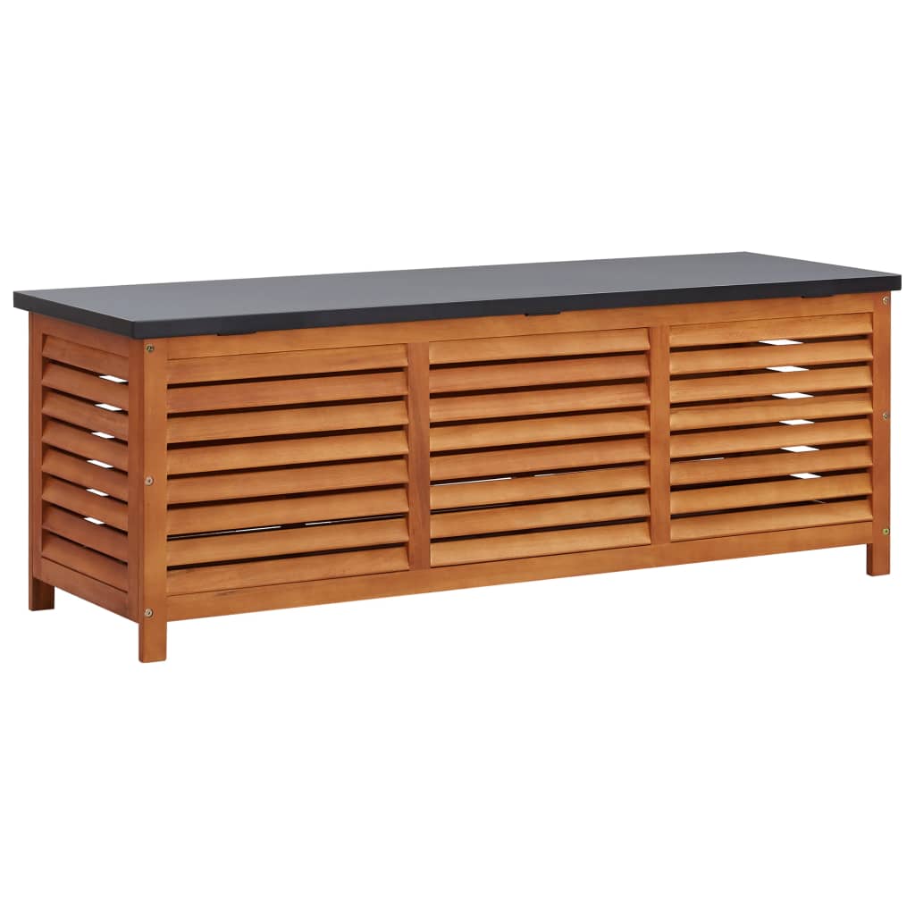 vidaXL Storage Box Outdoor Storage Chest Entryway Bench Solid Wood Eucalyptus-16