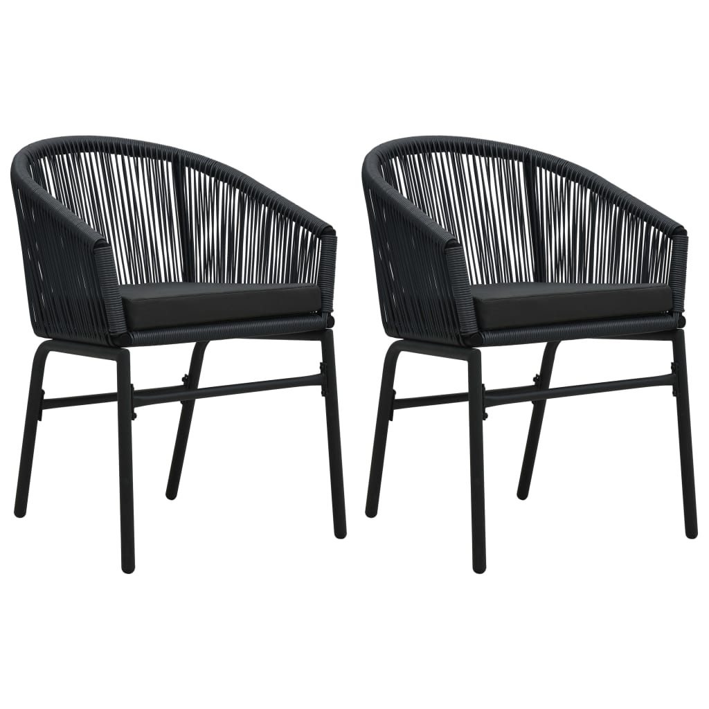 vidaXL Patio Chairs 2 Pcs Wicker Patio Dining Chair with Cushion PE Rattan-23