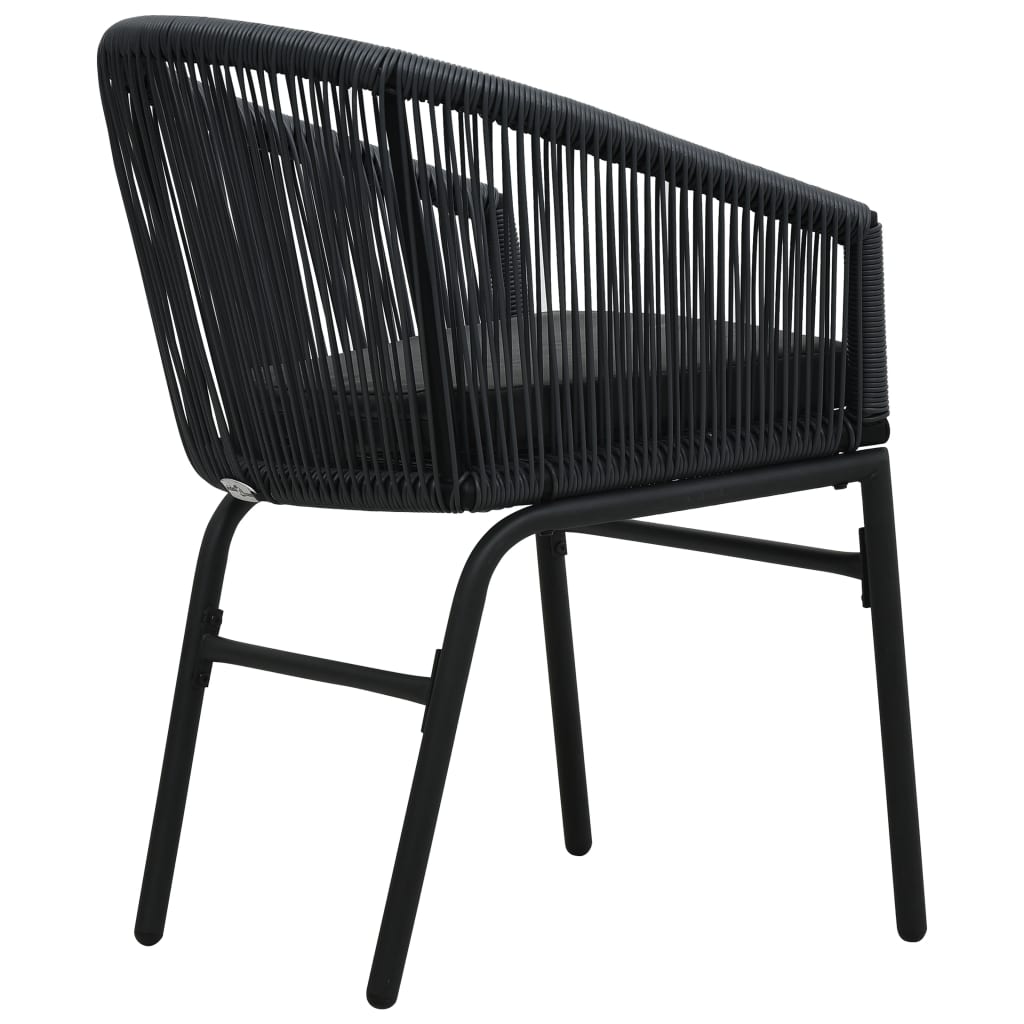 vidaXL Patio Chairs 2 Pcs Wicker Patio Dining Chair with Cushion PE Rattan-9