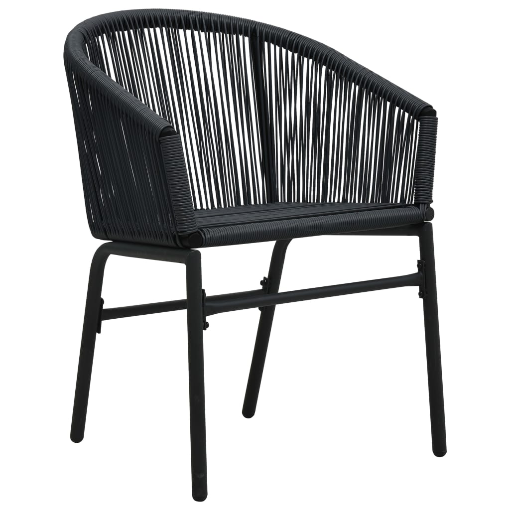 vidaXL Patio Chairs 2 Pcs Wicker Patio Dining Chair with Cushion PE Rattan-12