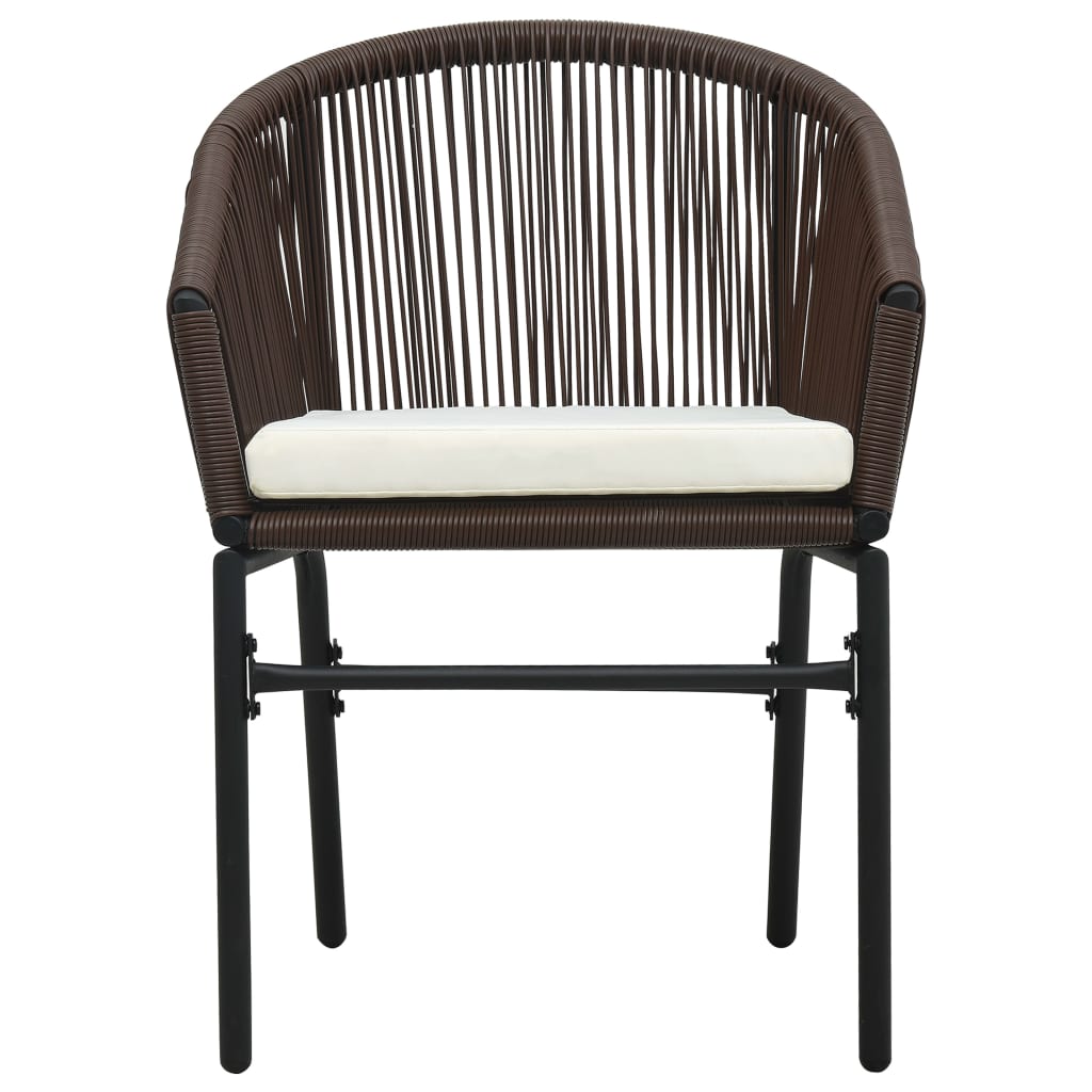 vidaXL Patio Chairs 2 Pcs Wicker Patio Dining Chair with Cushion PE Rattan-20