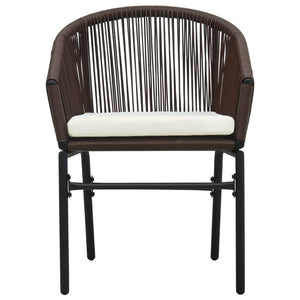 vidaXL Patio Chairs 2 Pcs Wicker Patio Dining Chair with Cushion PE Rattan-20