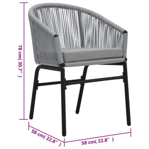 vidaXL Patio Chairs 2 Pcs Wicker Patio Dining Chair with Cushion PE Rattan-7