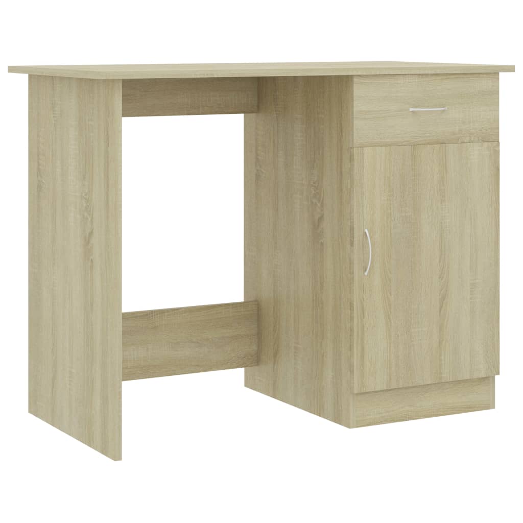 vidaXL Desk Standing Computer Desk Office Desk with Drawer Engineered Wood-24