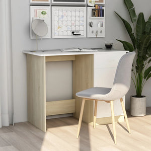 vidaXL Desk Standing Computer Desk Office Desk with Drawer Engineered Wood-23