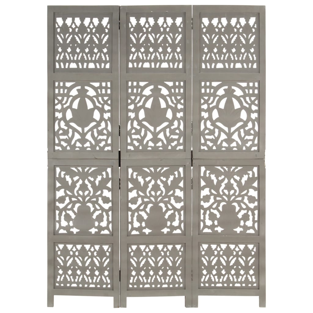 vidaXL Room Divider Hand Carved Room Divider Privacy Screen Solid Wood Mango-7