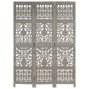 vidaXL Room Divider Hand Carved Room Divider Privacy Screen Solid Wood Mango-7