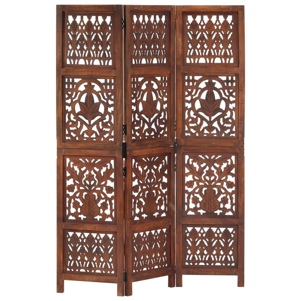 vidaXL Room Divider Hand Carved Room Divider Privacy Screen Solid Wood Mango-0