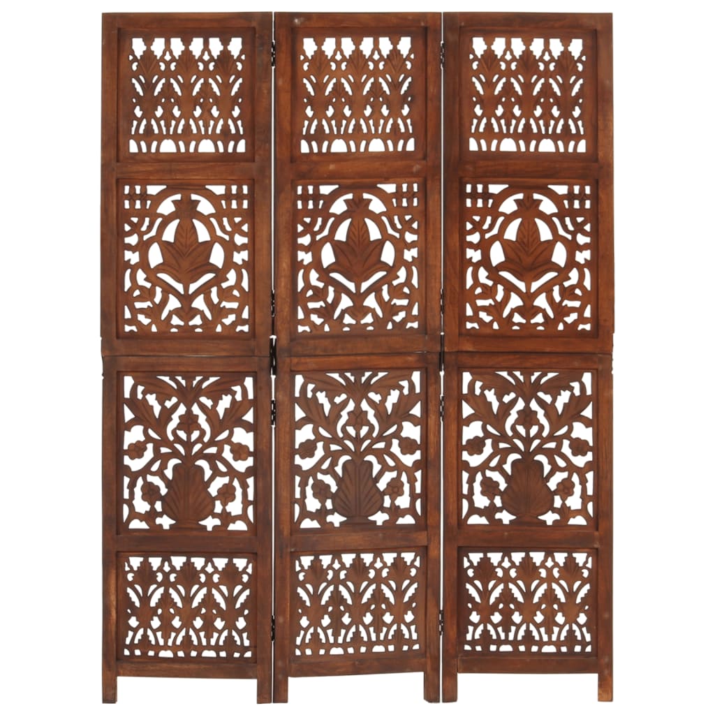 vidaXL Room Divider Hand Carved Room Divider Privacy Screen Solid Wood Mango-24