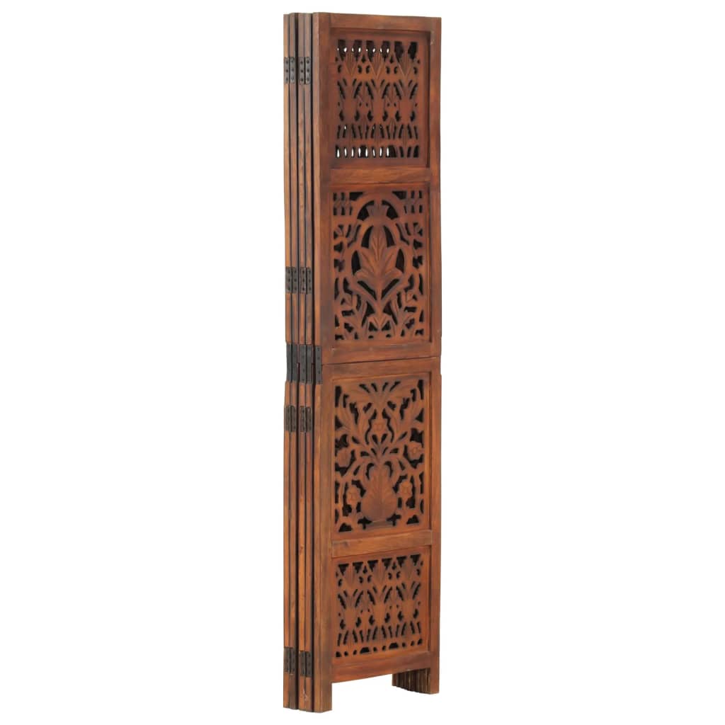 vidaXL Room Divider Hand Carved Room Divider Privacy Screen Solid Wood Mango-15