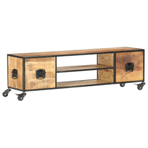 vidaXL TV Stand 51.2"x11.8"x15.4" Solid Wood Mango-8